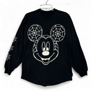 Disney Spirit Jersey Glow Mickey Spider Web Boo Long Sleeve XS Halloween Spooky